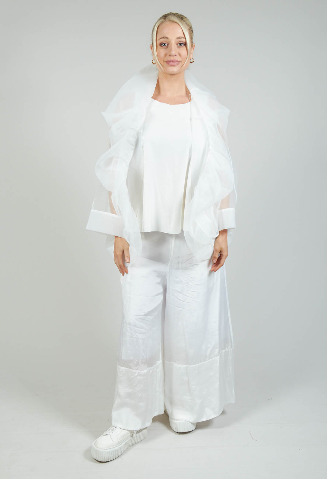 Bize Tulle Jacket in White | Olivia May