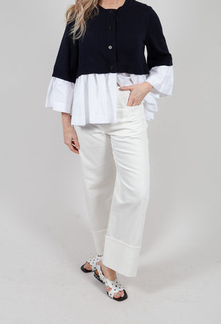 Turn Up Trouser in Off White
