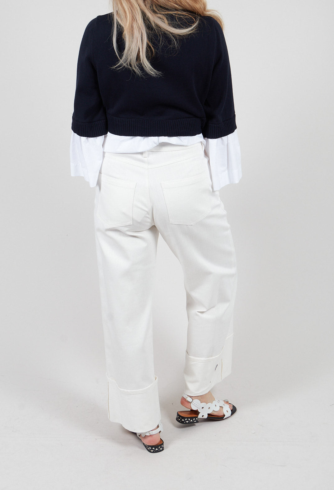 Turn Up Trouser in Off White