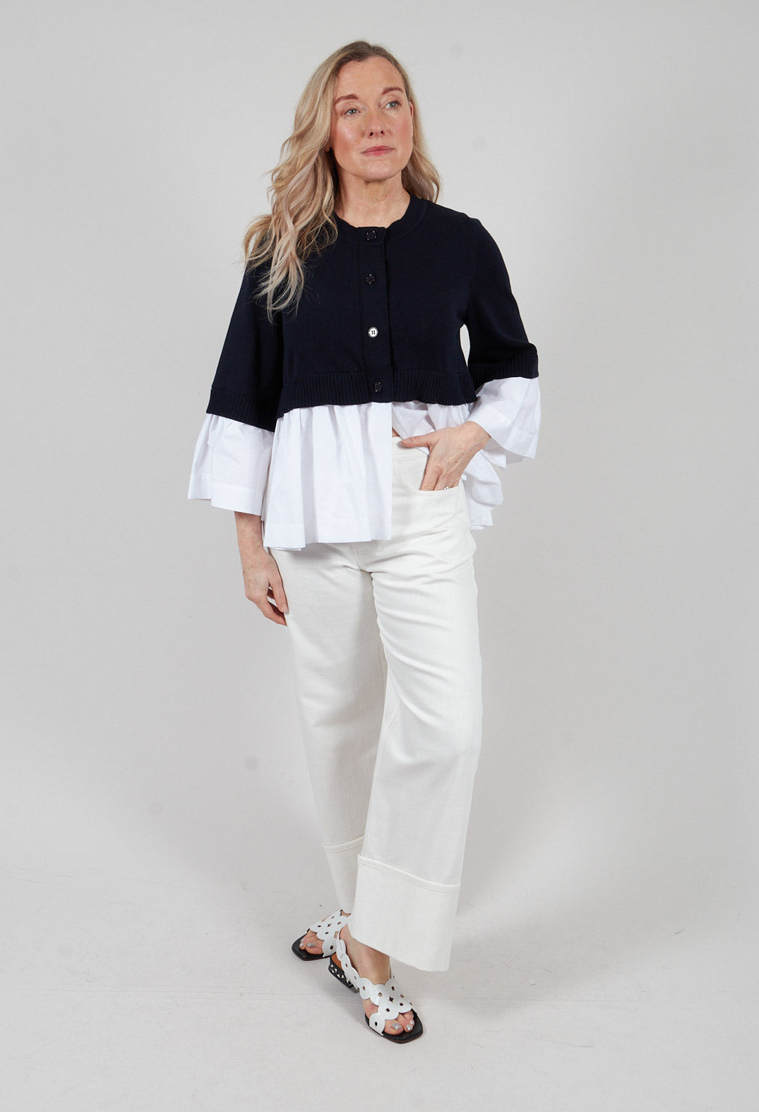 Turn Up Trouser in Off White