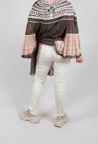 Stretch Fitted Trousers in Ivory