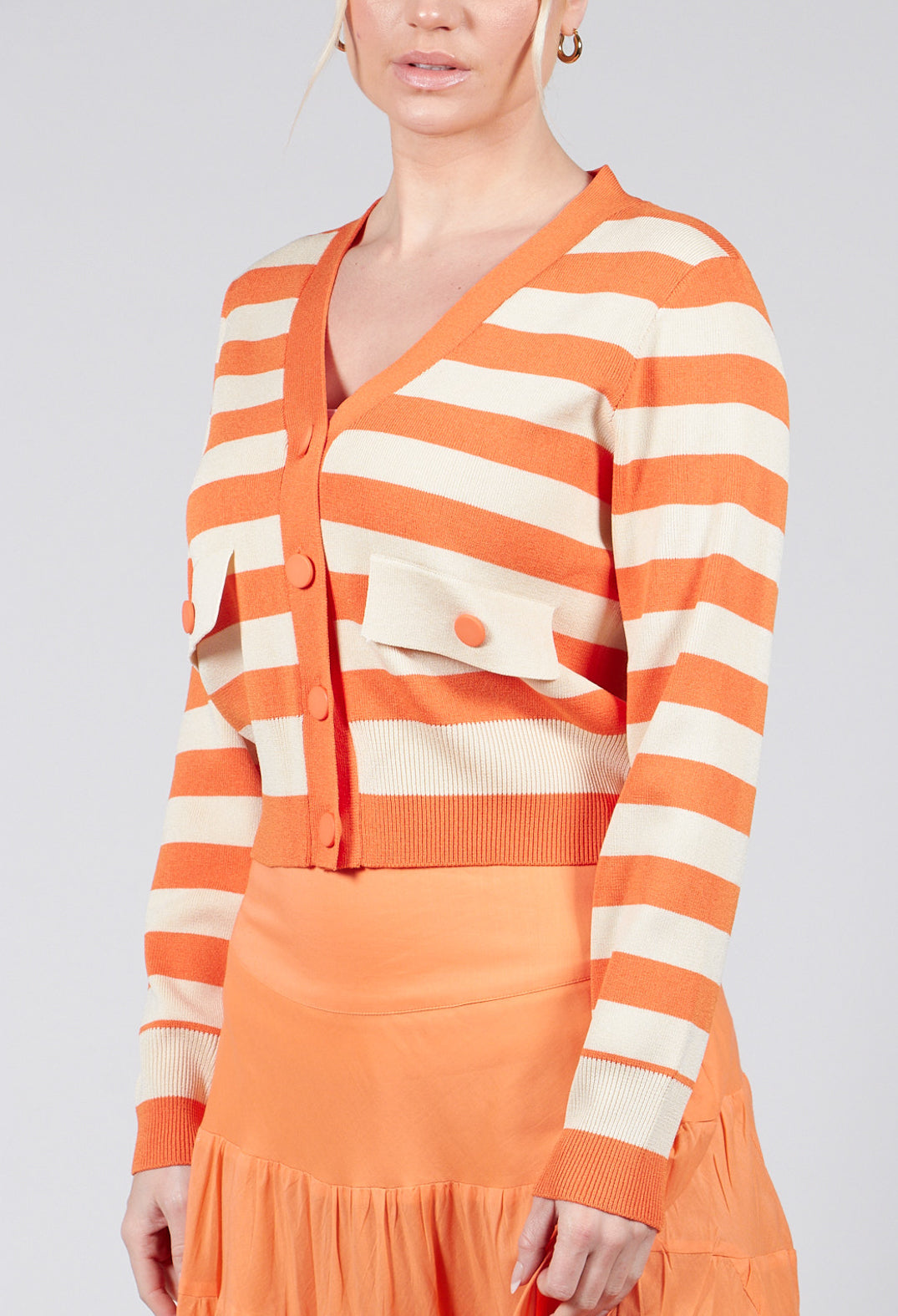 Umberta Cardigan in Orange Stripe