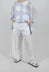 Wide Leg Trousers with Crinkle Effect in Offwhite