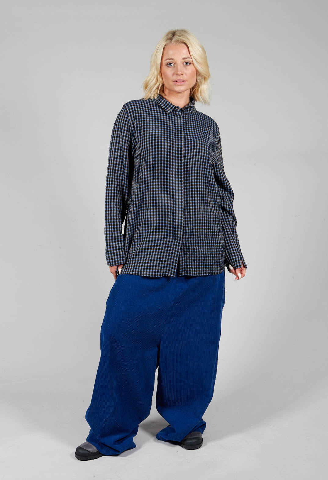 Lao Blouse in Blue and Black