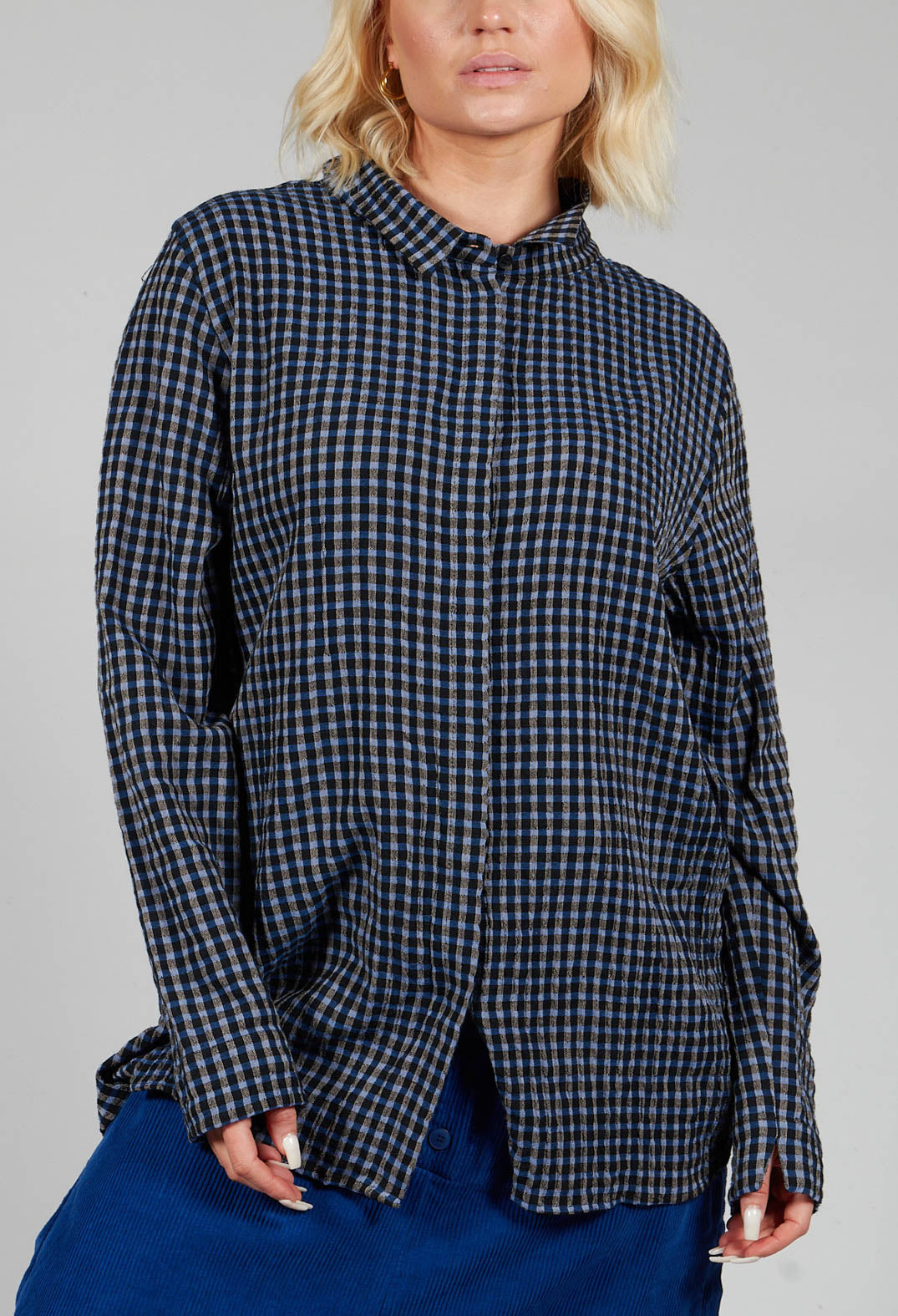Lao Blouse in Blue and Black