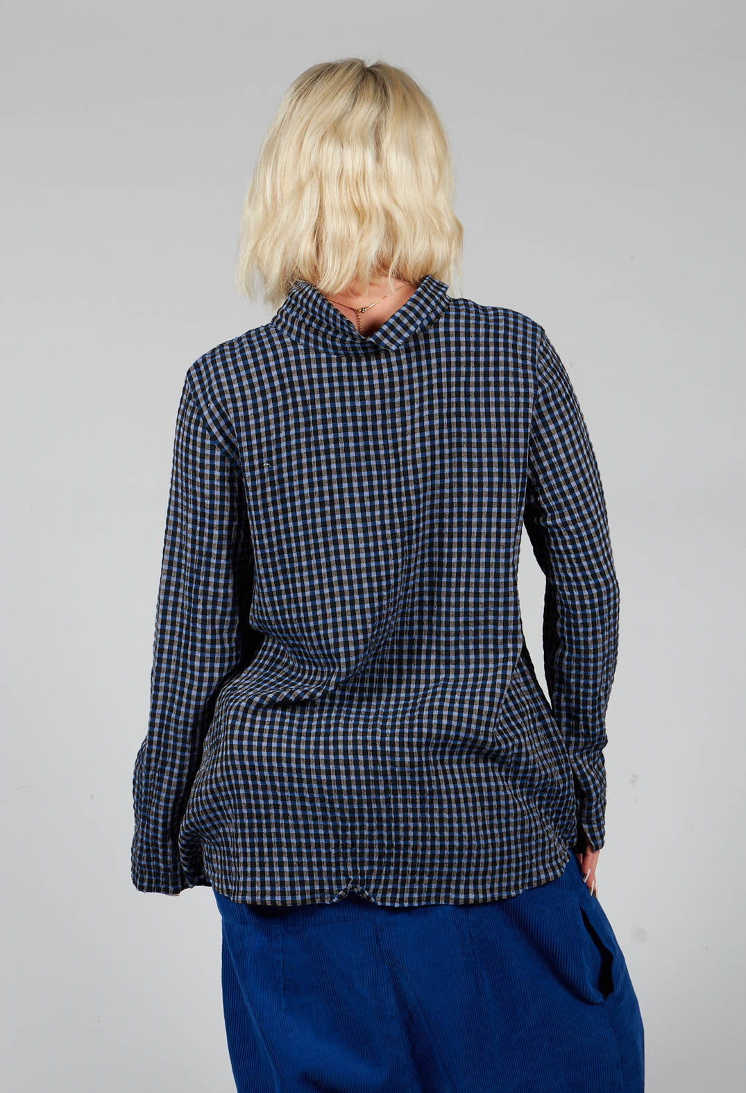 Lao Blouse in Blue and Black