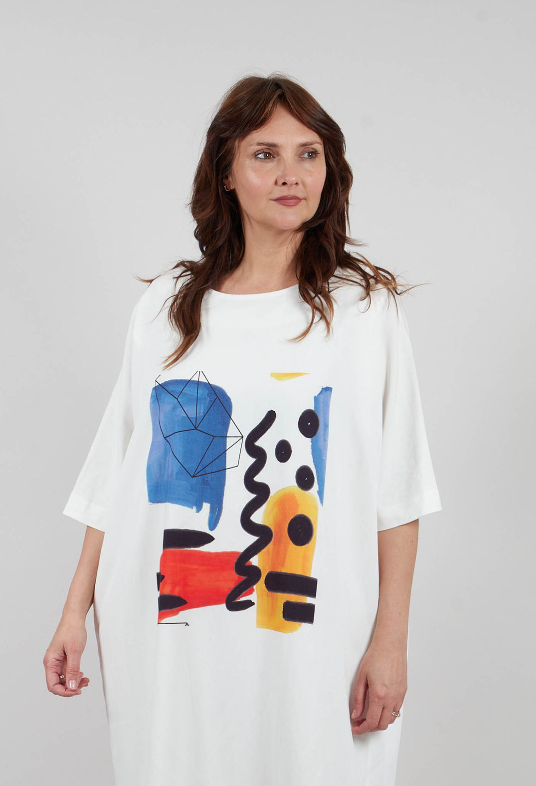 Tunic Dress with Abstract Print