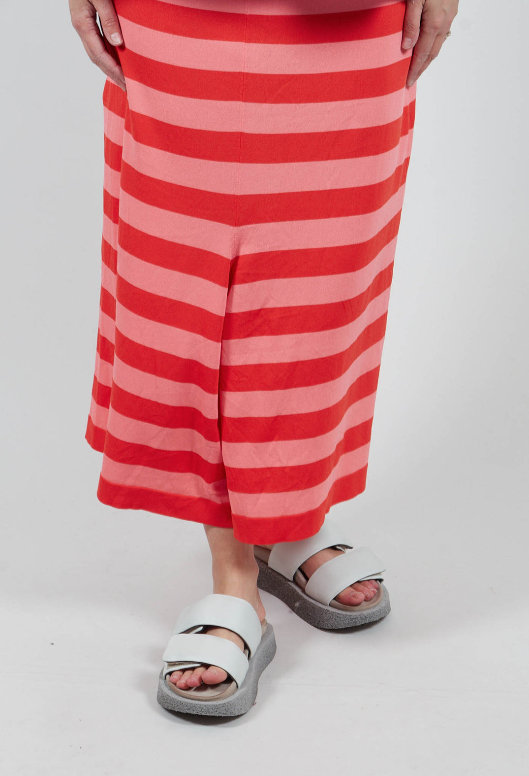 Stretch Loose Fit Trousers in Clementine Stripe
