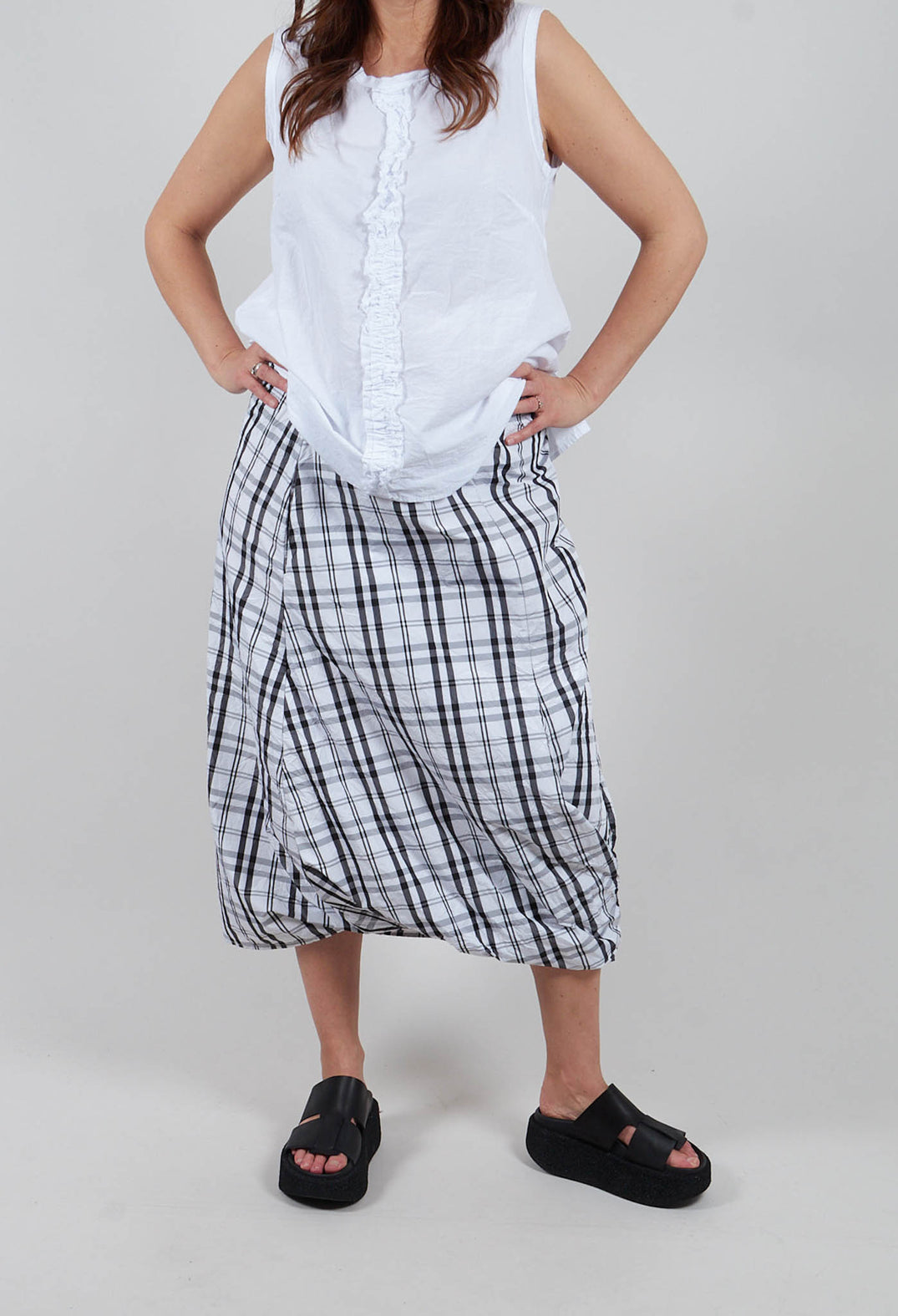 Dublin Tafetta Twisted Trouser/Skirt in Squares