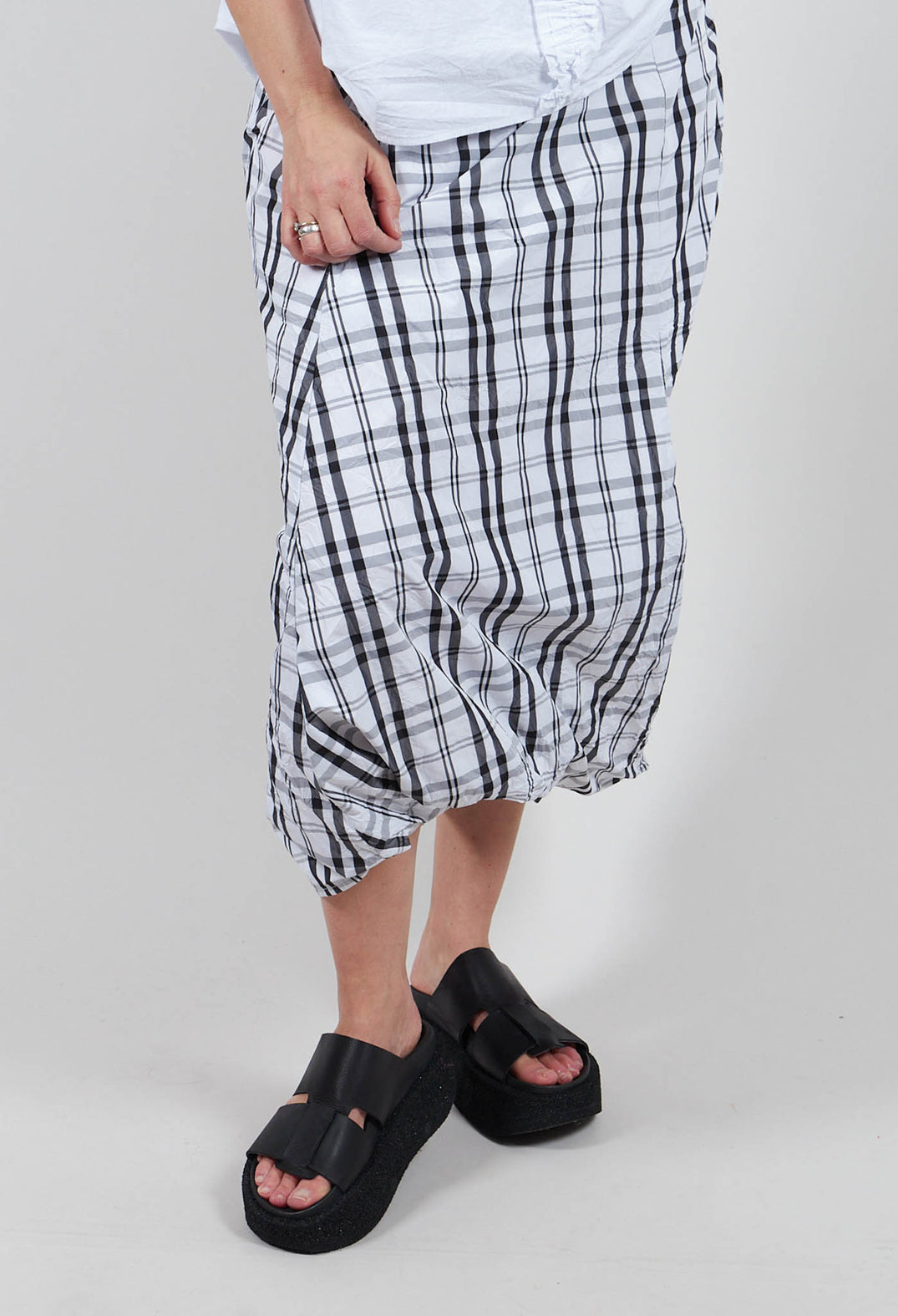 Dublin Tafetta Twisted Trouser/Skirt in Squares