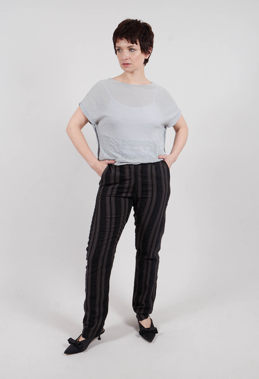 Straight Leg Striped Trousers
