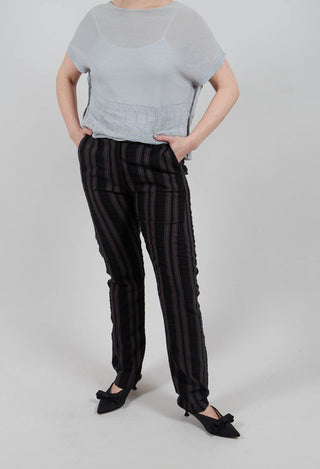 Straight Leg Striped Trousers