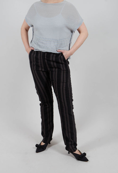 Straight Leg Striped Trousers