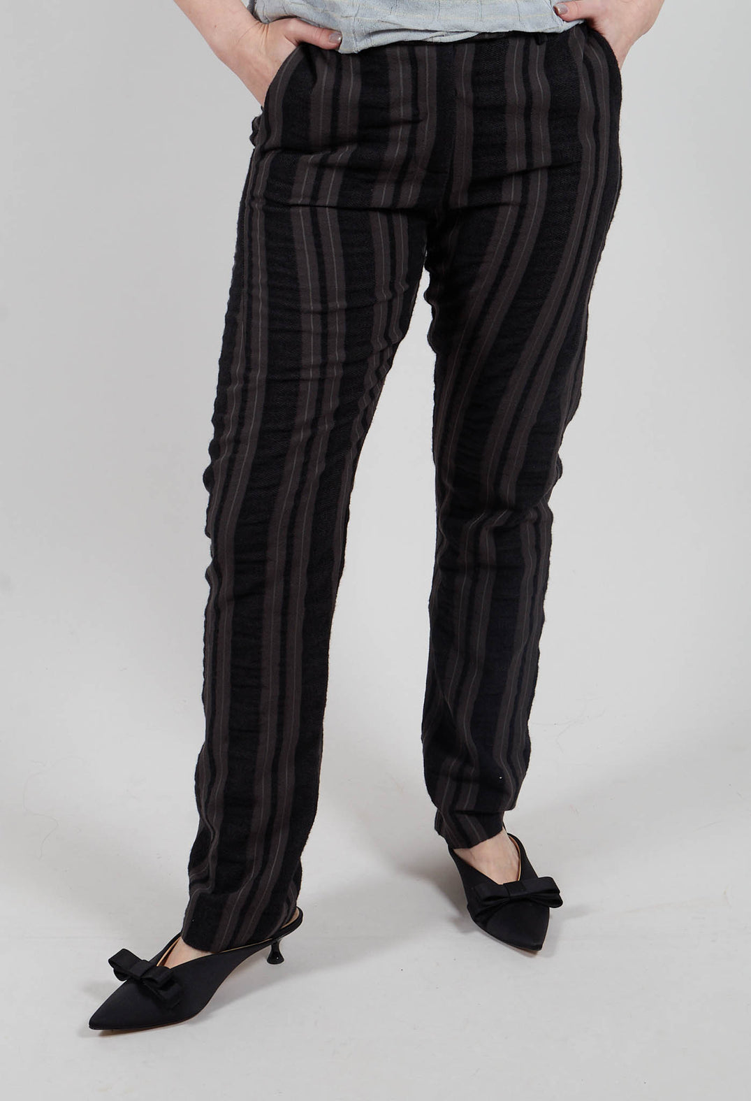 Straight Leg Striped Trousers