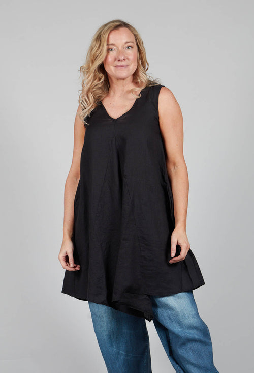 V Neck Tunic in Black