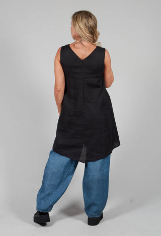 V Neck Tunic in Black