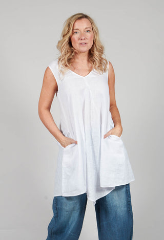 V Neck Tunic in White