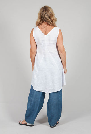 V Neck Tunic in White