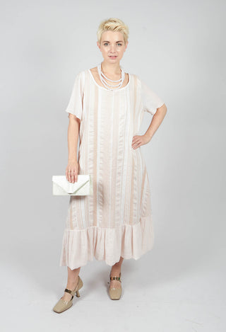 Reversible Dress with Ribbon Stripe in Rose