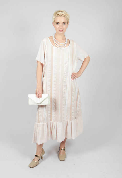 Reversible Dress with Ribbon Stripe in Rose