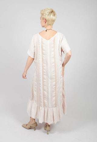 Reversible Dress with Ribbon Stripe in Rose