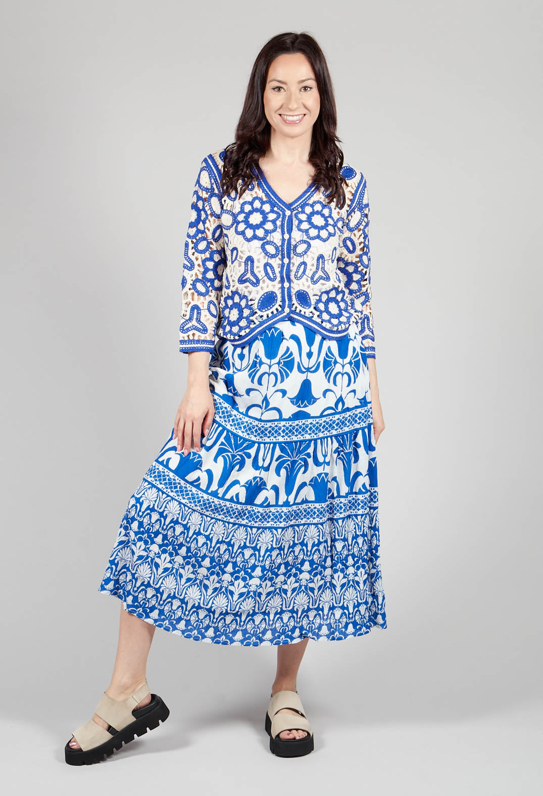 Valencia Skirt in Blue Print