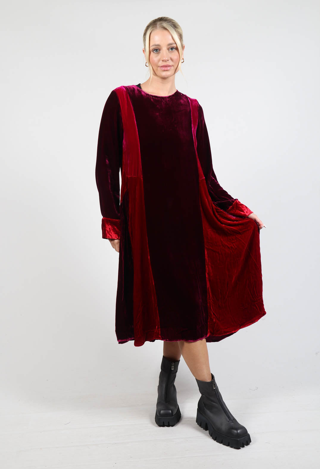 Valentina Trio Dress in Bordeaux