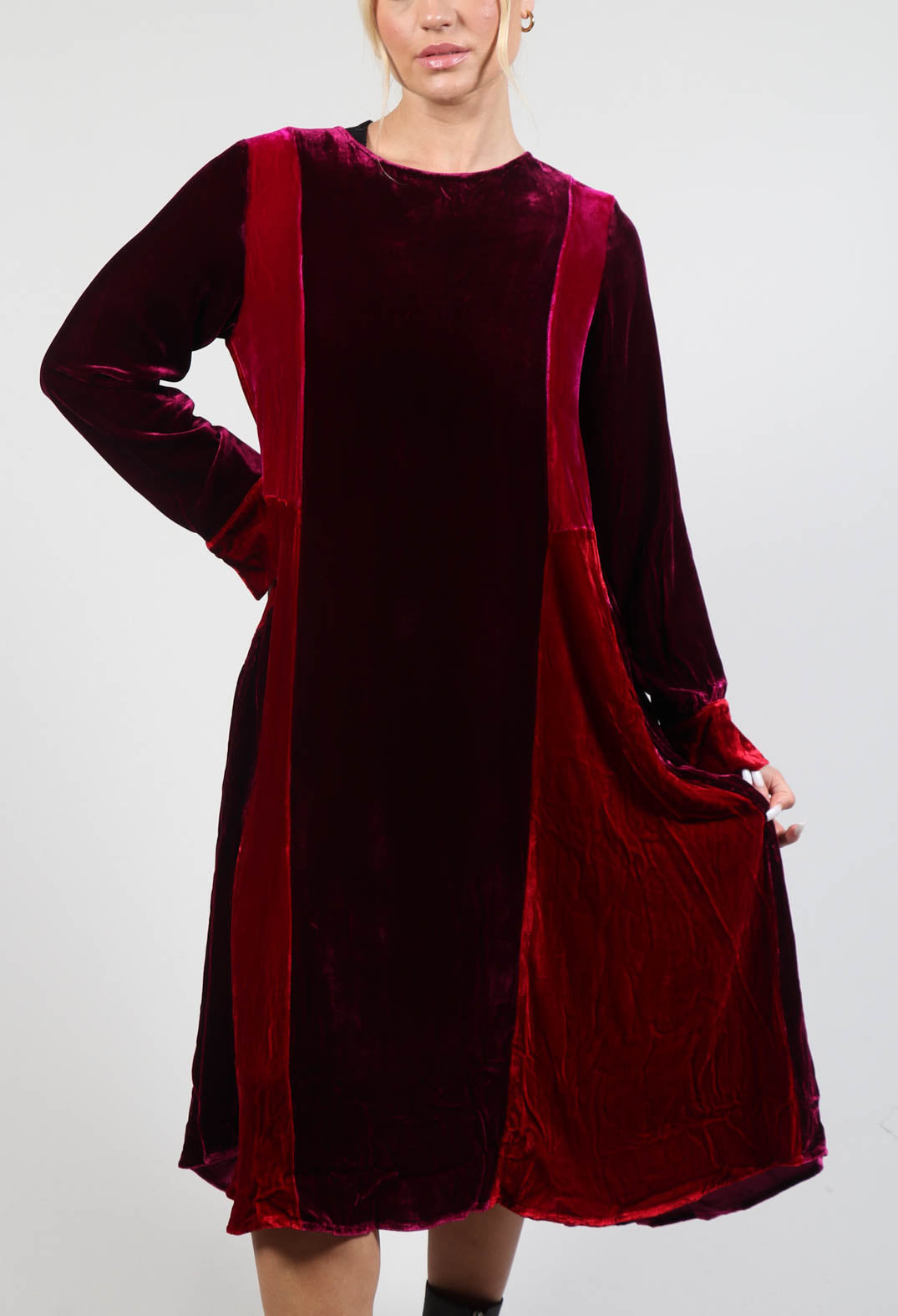 Valentina Trio Dress in Bordeaux