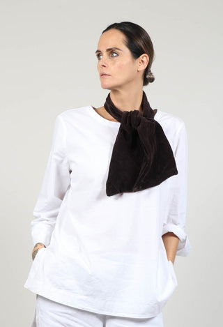 Velvet Bow Scarf in Espresso