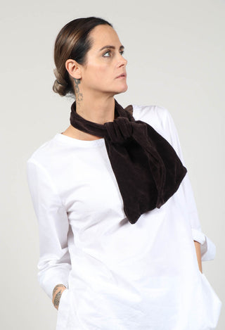 Velvet Bow Scarf in Espresso