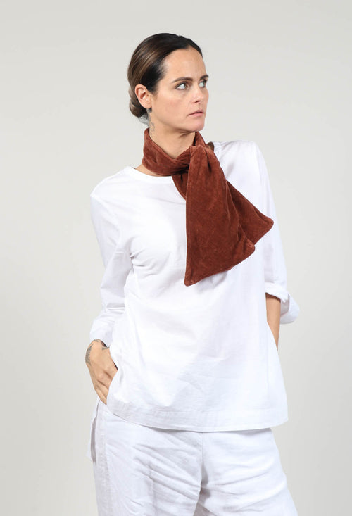 Velvet Bow Scarf in Rust