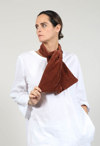 Velvet Bow Scarf in Rust