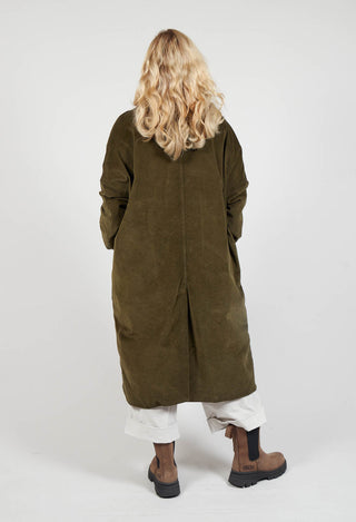 Velvet Loose Coat in Olive