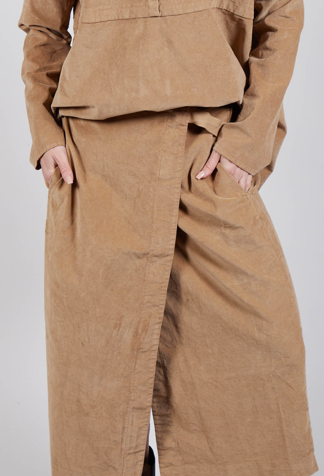 Album Di Famiglia Velvet Wrap Skirt in Sugar | Olivia May