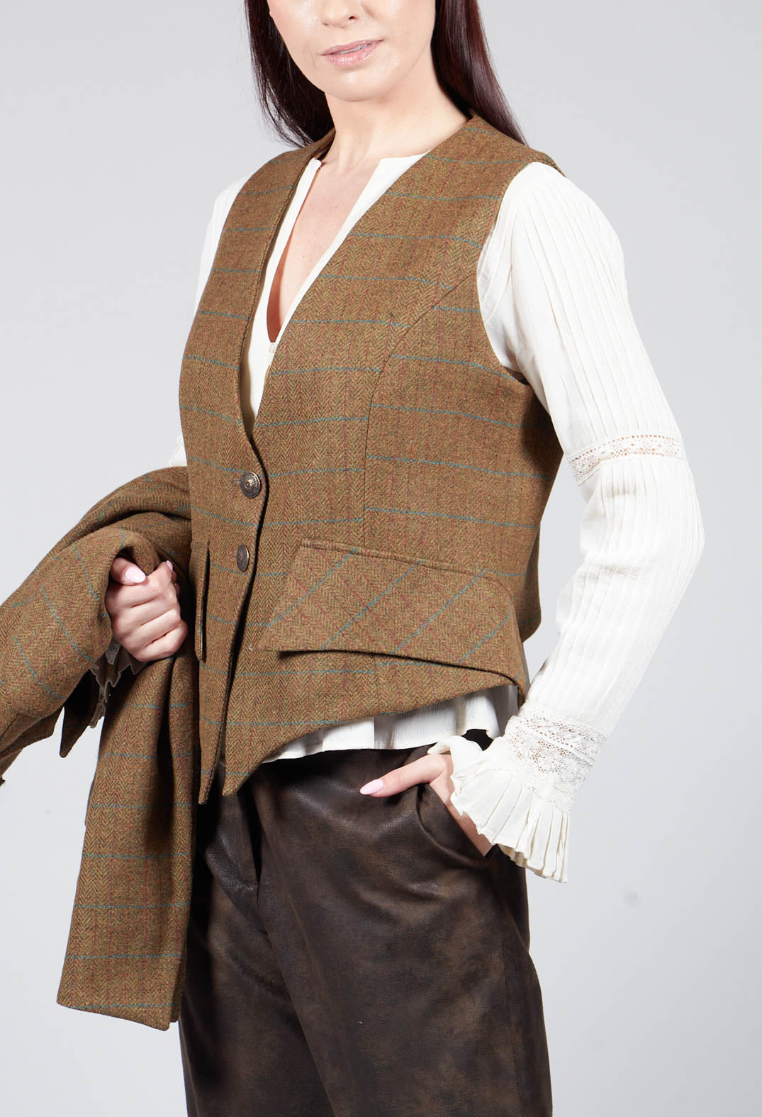 Verde Waistcoat in Brown Tweed