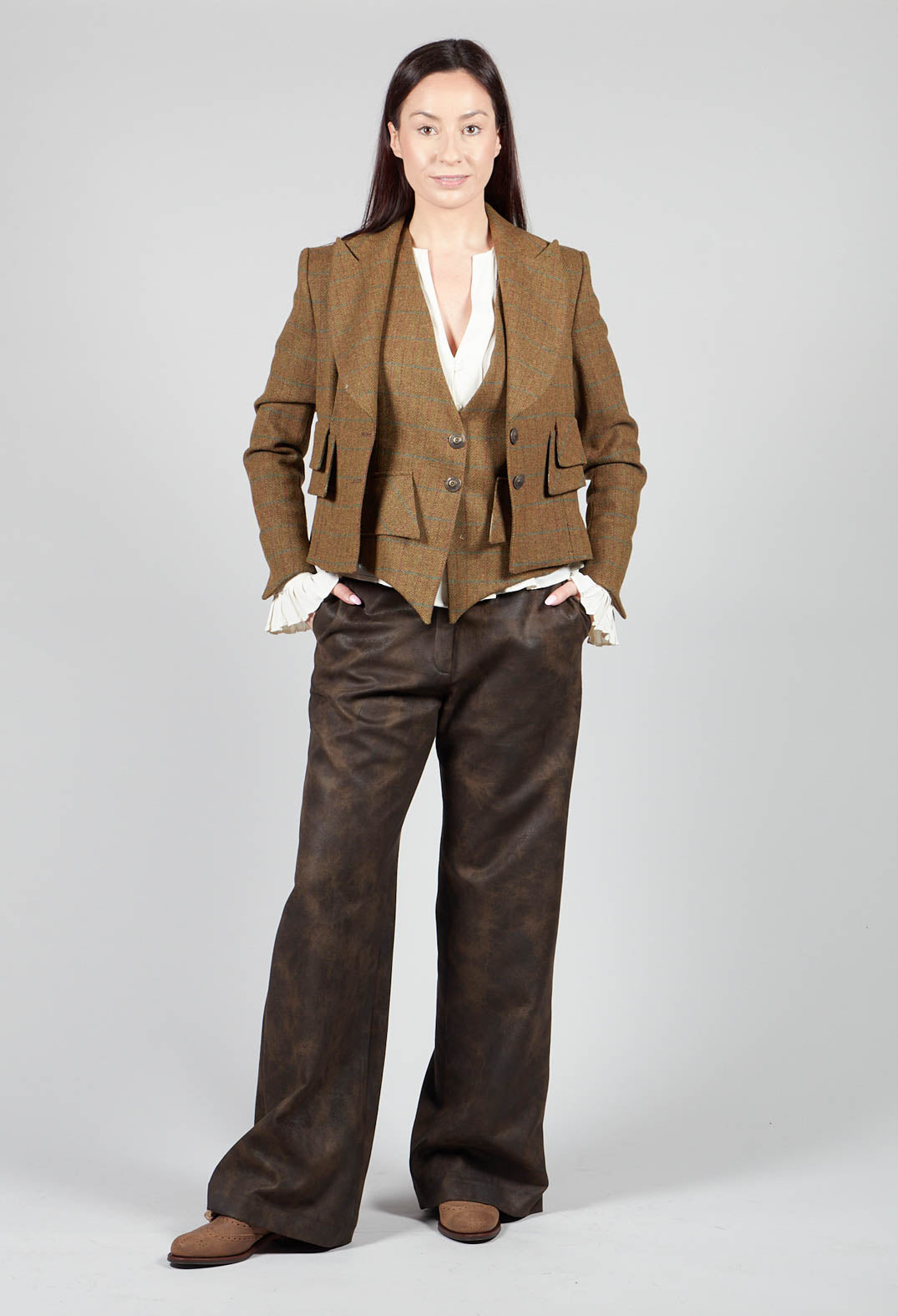 Verde Waistcoat in Brown Tweed