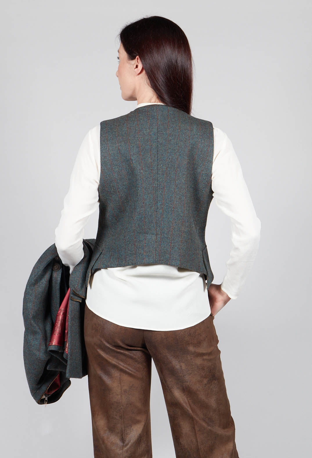 Verde Waistcoat in Green Tweed