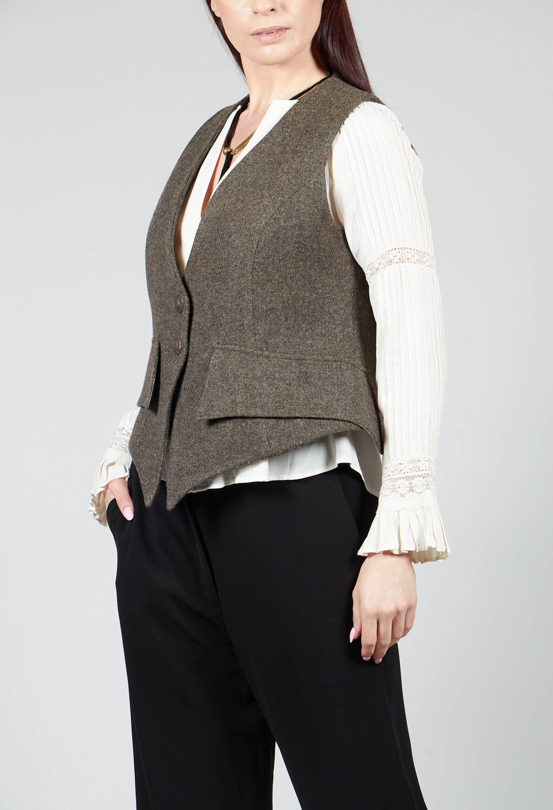 Verde Waistcoat in Grey Tweed