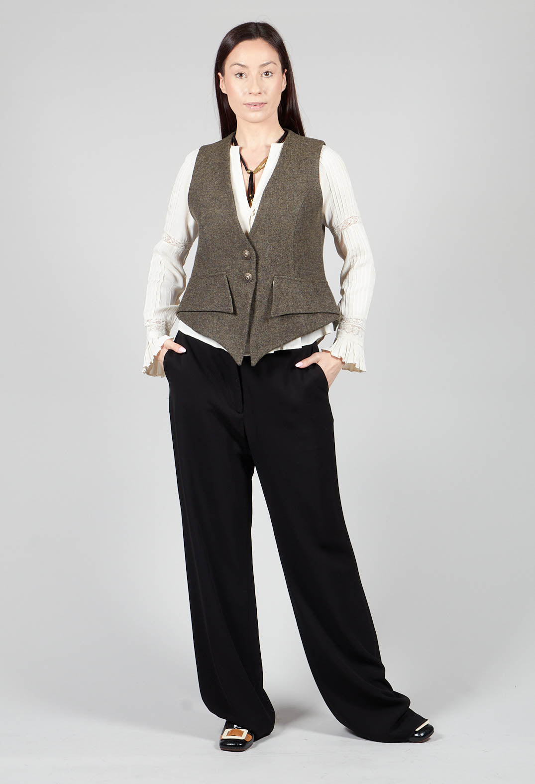 Verde Waistcoat in Grey Tweed