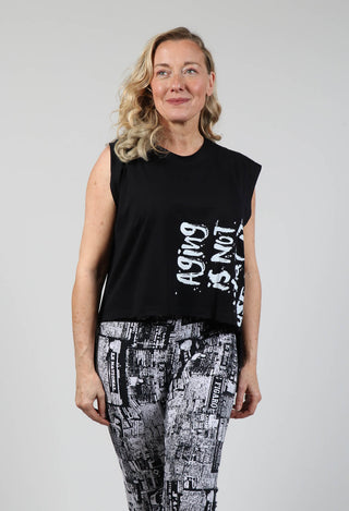 Vest Top in Black Print