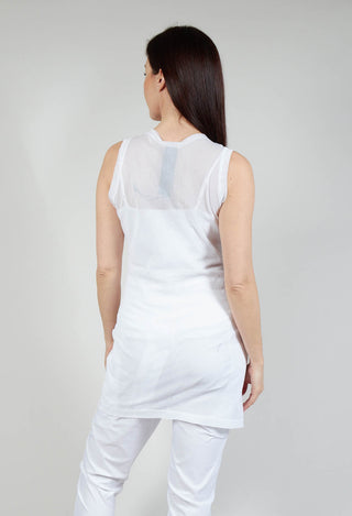 Vest Top with Lettering Motif in White Print