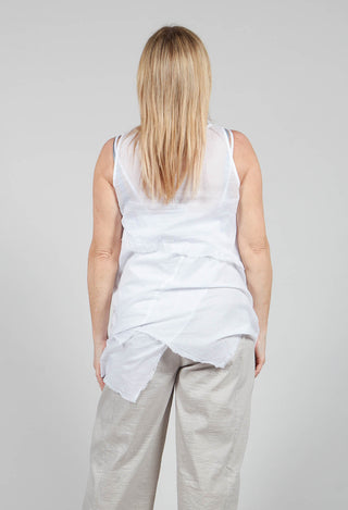 Vest Top with Raw Edges in White