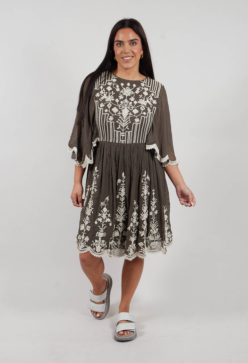 Short Flare Dress in Olive