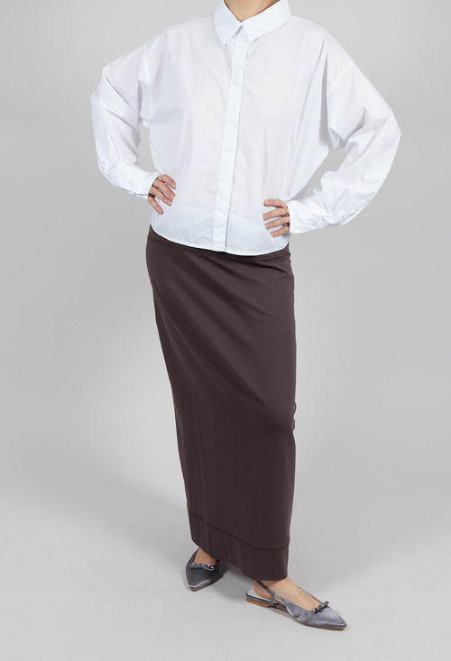 Skirt with Contrasting Panel at Back in Plum