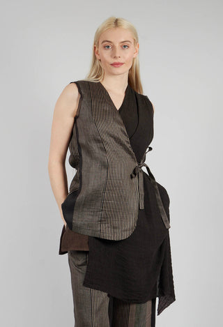 Waistcoat with Drape in Rigato