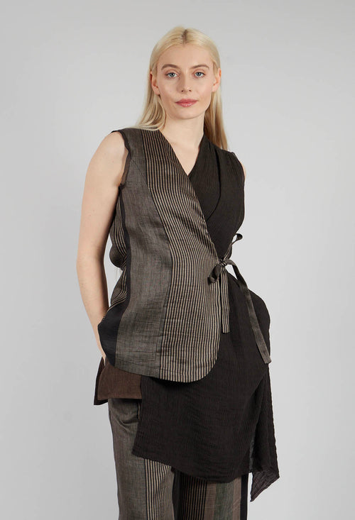 Waistcoat with Drape in Rigato