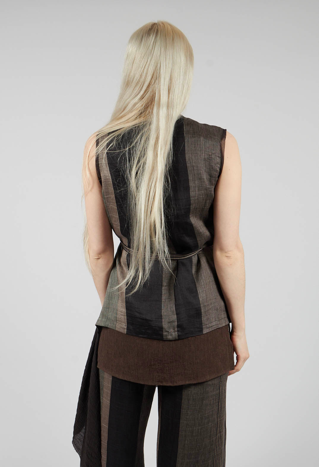 Waistcoat with Drape in Rigato
