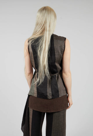 Waistcoat with Drape in Rigato