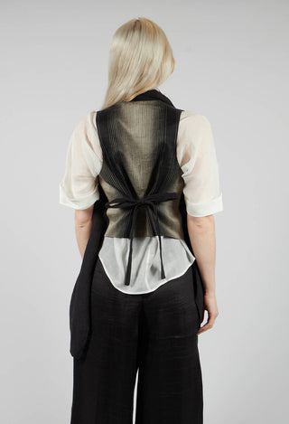 Waistcoat with Waterfall Hem in Nero