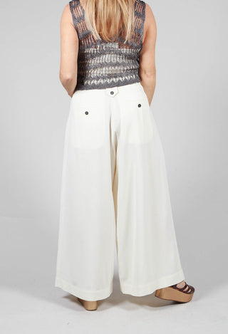 Wide Cropped Trousers in White